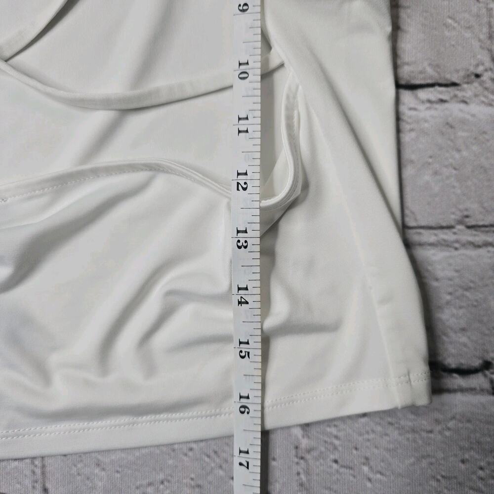 Express Body Contour Smooth White Cropped Strappy Back Tank Top Cami New Size XL - Picture 10 of 11